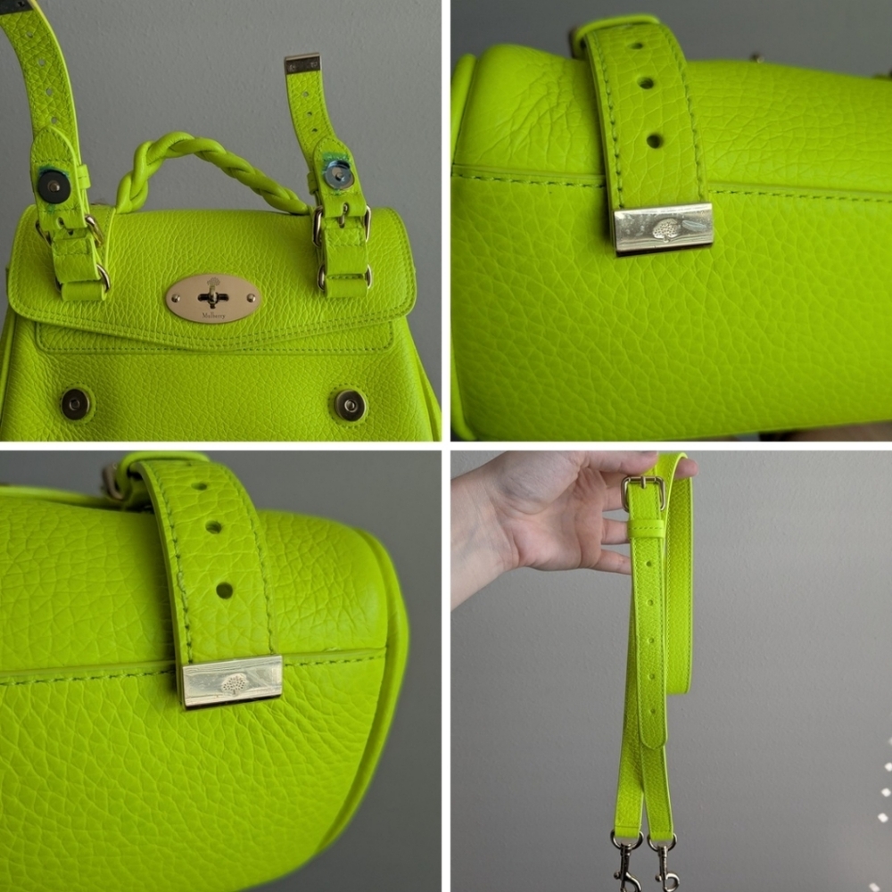 Mulberry Mini Alexa In Neon Yellow - Picture 11 of 16